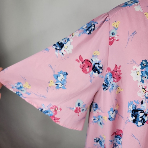 Lane Bryant Pastel Pink Floral Flowy Loose Fit Womens 18 20 Kimono - Picture 7 of 7